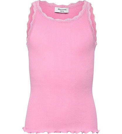 Rosemunde Top - Rib - Balta - Prisma Pink m. Bonder