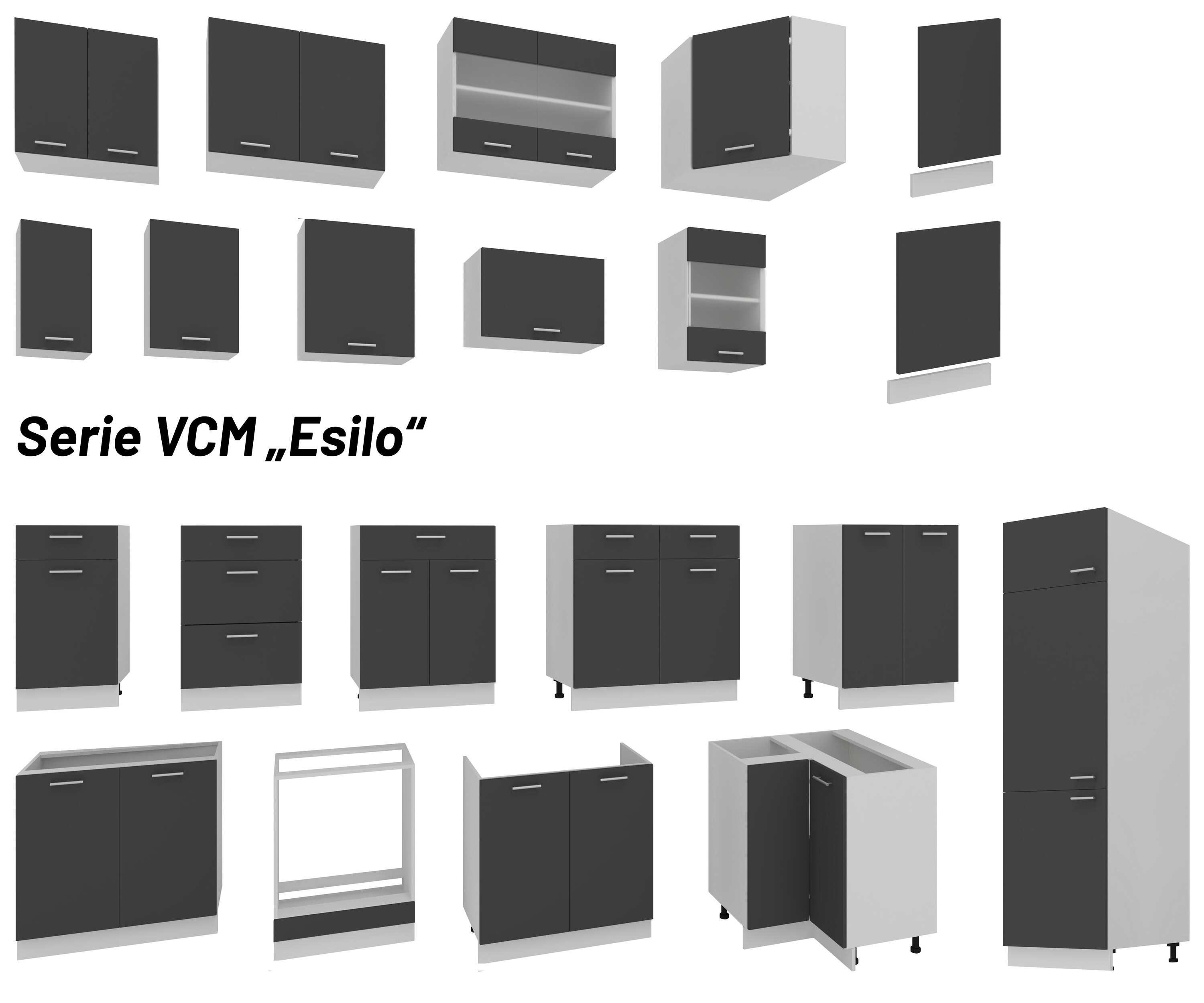 VCM Küchenschrank Breite 50 cm Holztür Hängeschrank Küche Küchenmöbel Esilo