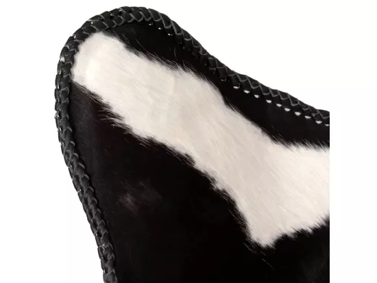 Fauteuil papillon noir et blanc cuir de vache