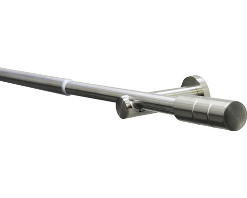 Uitschuifbare gordijnroedeset Kreta RVS look 120-210 cm Ø 16/19 mm