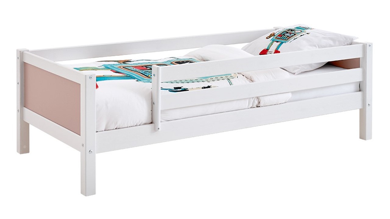 Bedbank Jip met uitvalbeveiliging wit/licht roze