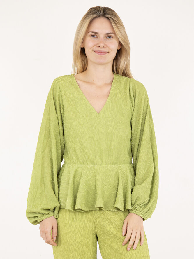 Neo Noir Philly Plisse Blouse Grøn