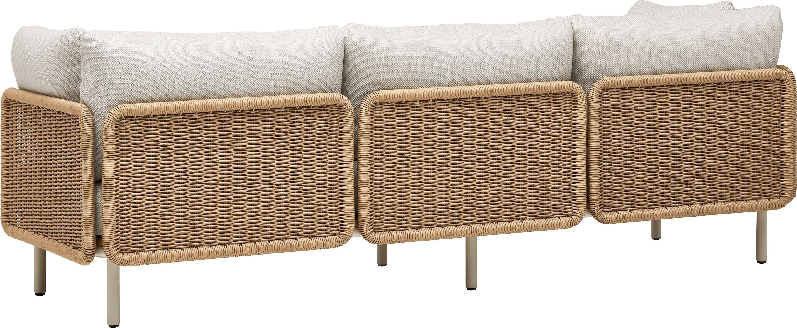 NIHOA 3er Sofa Arml. Kunststoffgefl. - Sand / B: 234.0 cm x T: 81.0 cm x H: 18.0 cm