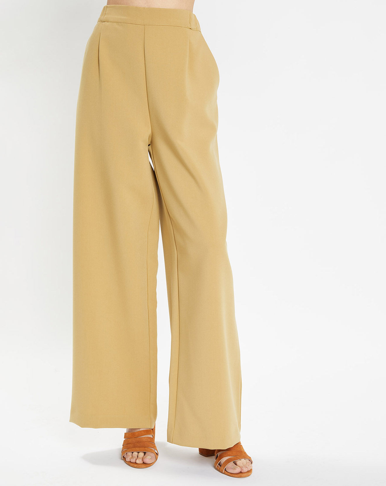 Galeries Lafayette Pantalon large Pierrot Pol kaki clair