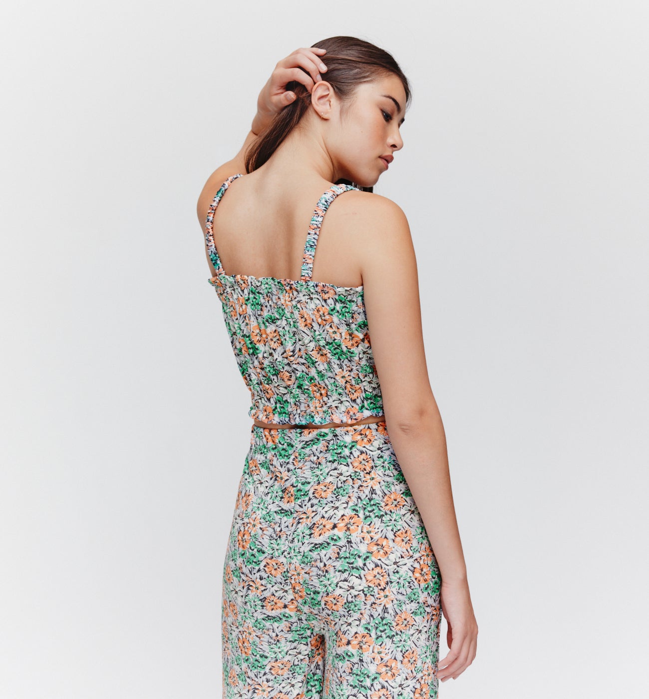 Top smocké imprimé Femme - Imprimé écru