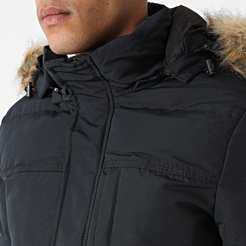 Parka Capuche Fourrure Shaw Noir