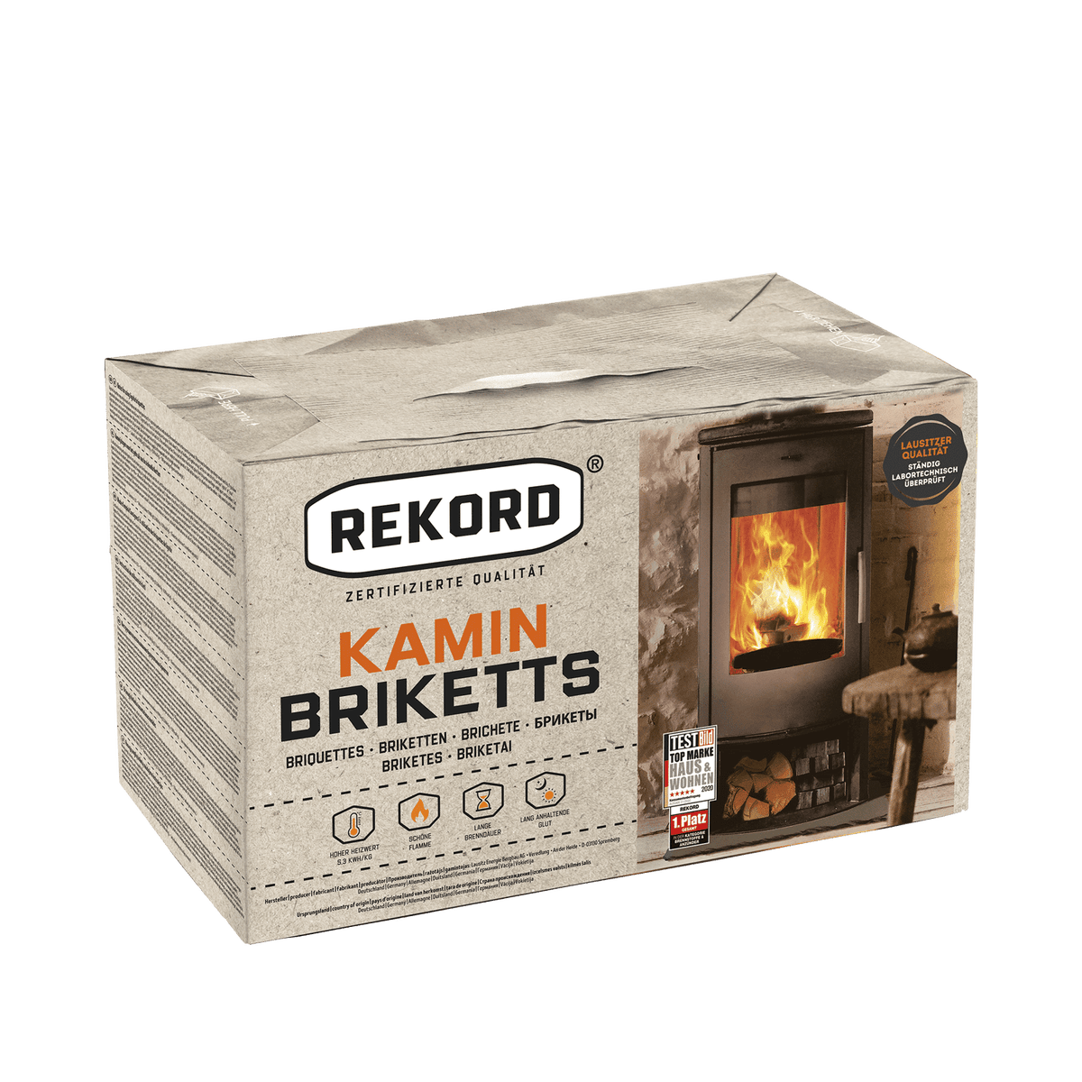 Record bruinkoolbriketten 10kg x 30 pak 300kg pallet