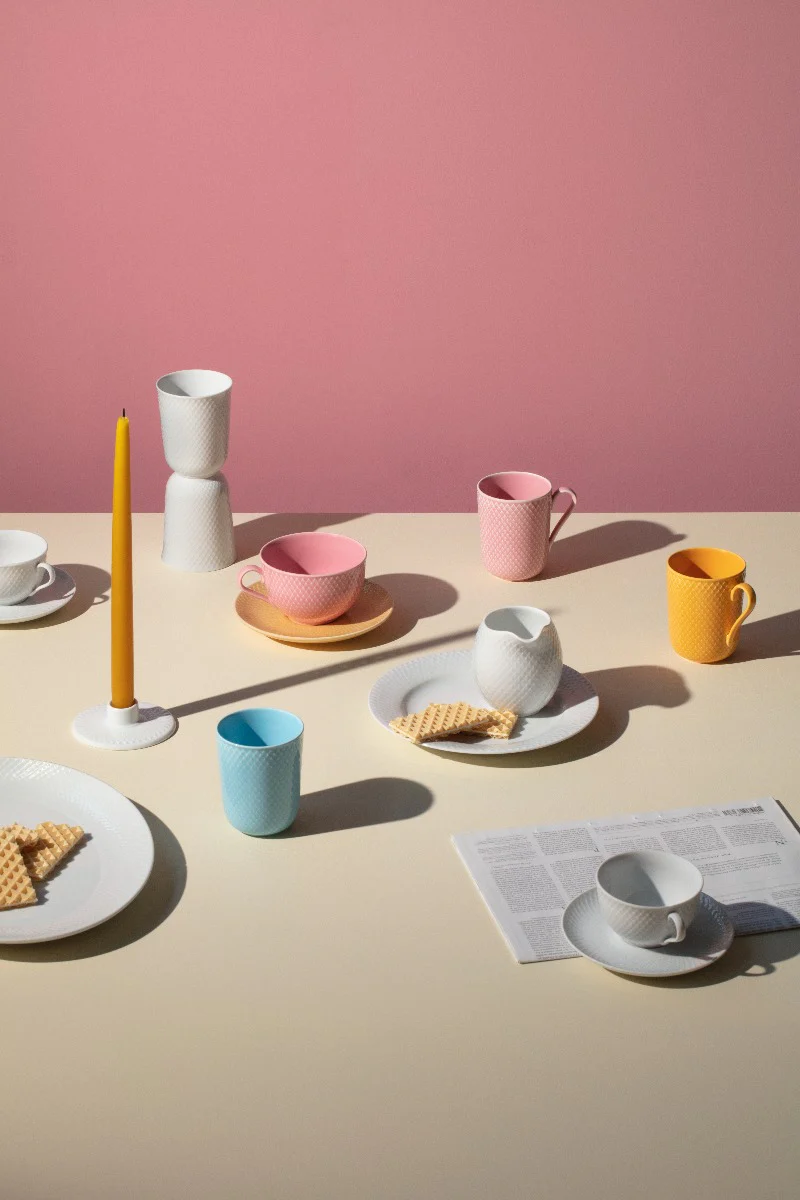 Lyngby Porcelæn  Rhombe Color kop, rosa - H:10,5