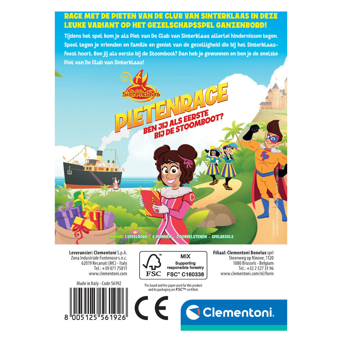 Clementoni Club van Sinterklaas Pietenrace Bordspel