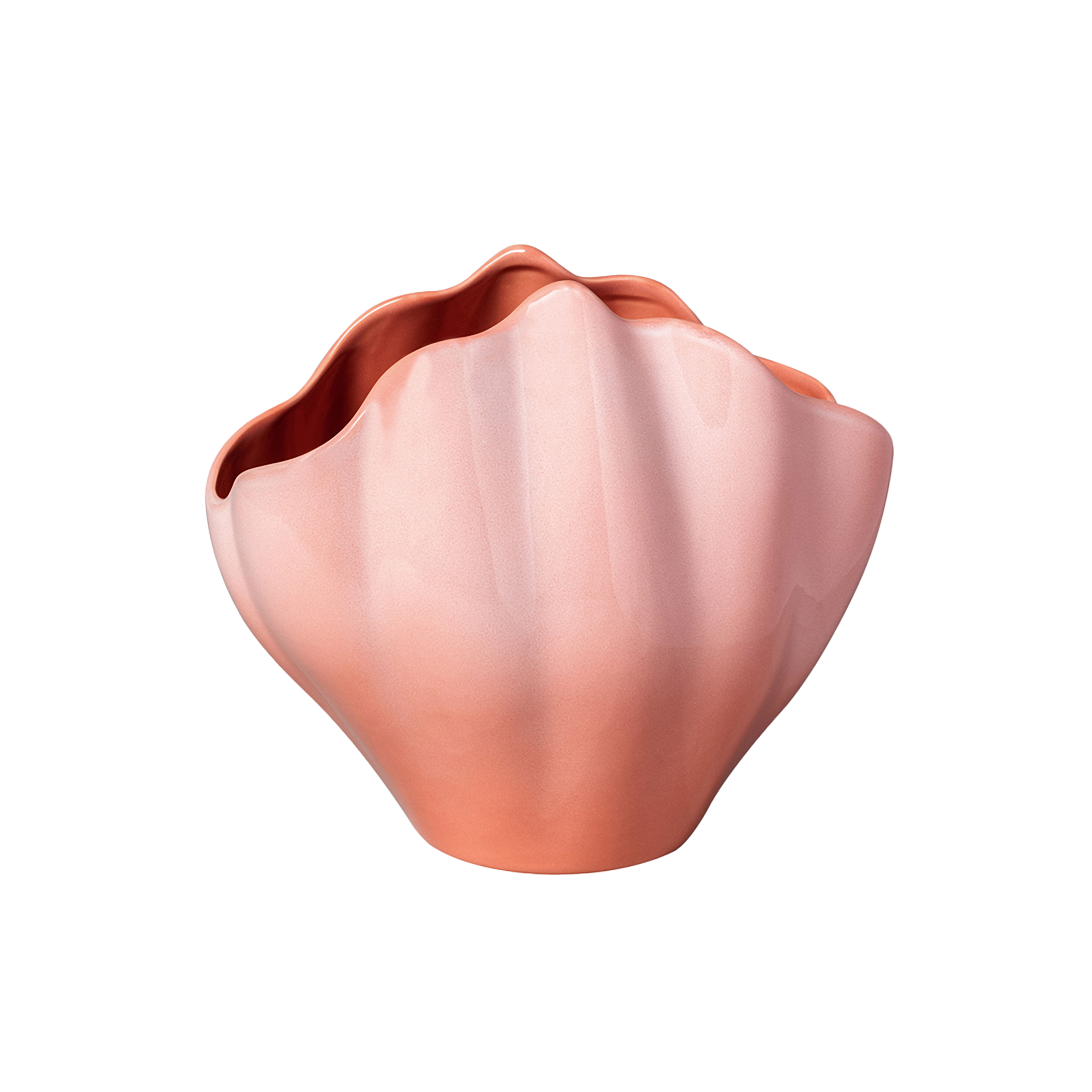 Perlemor Vase Pink, 10.9'' x 7.7'' x 9.2'', earthenware