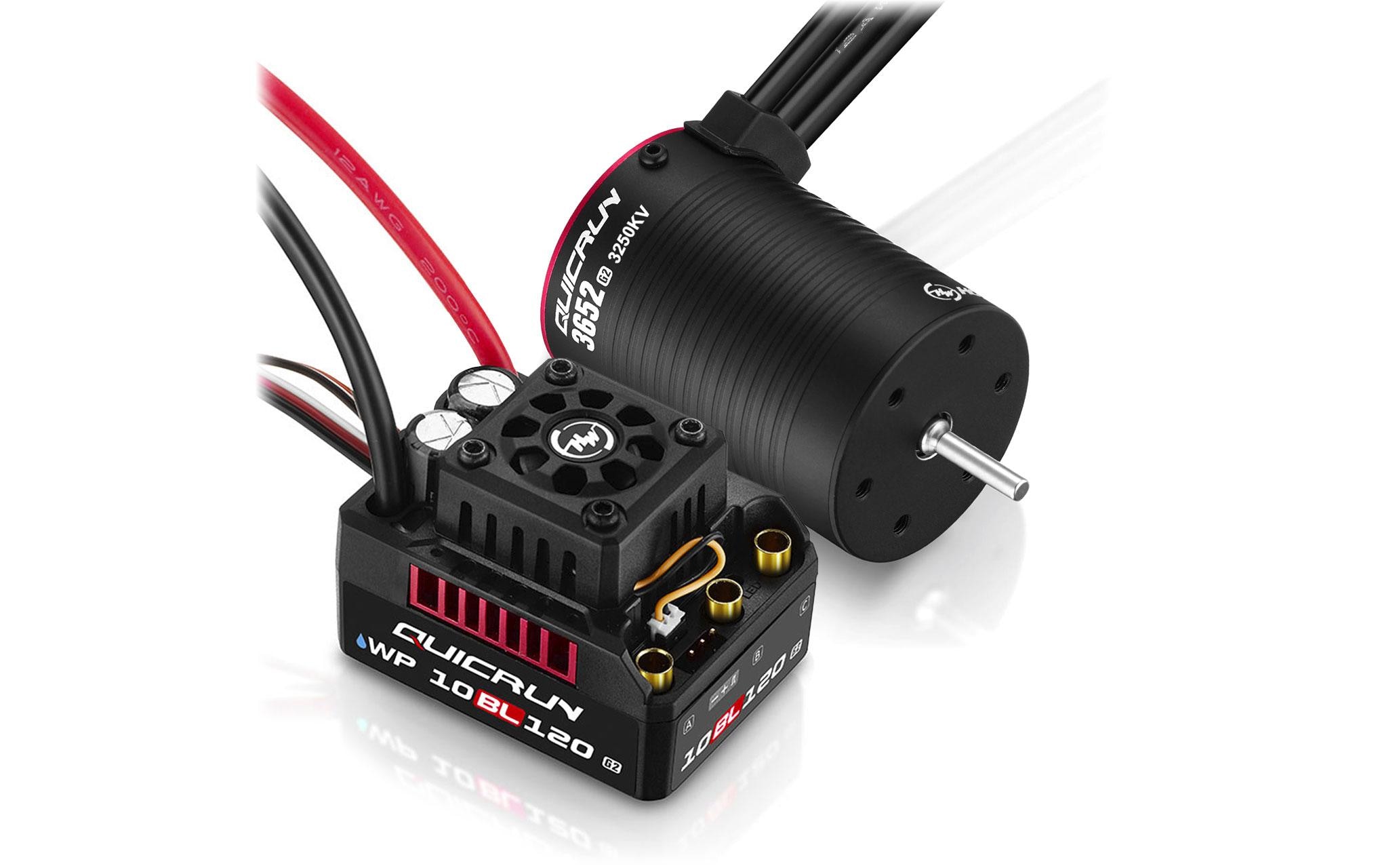 Brushless-Antriebsset WP 10BL120 G2 3660SL-3250KV Combo 1:10Set mit Brushless Sensorless Motor und Regler für RC-Fahrzeuge im Massstab 1:10