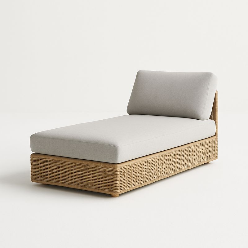 Outdoor Sonnenliege Beige Textilene Polyrattan 200x80x70cm