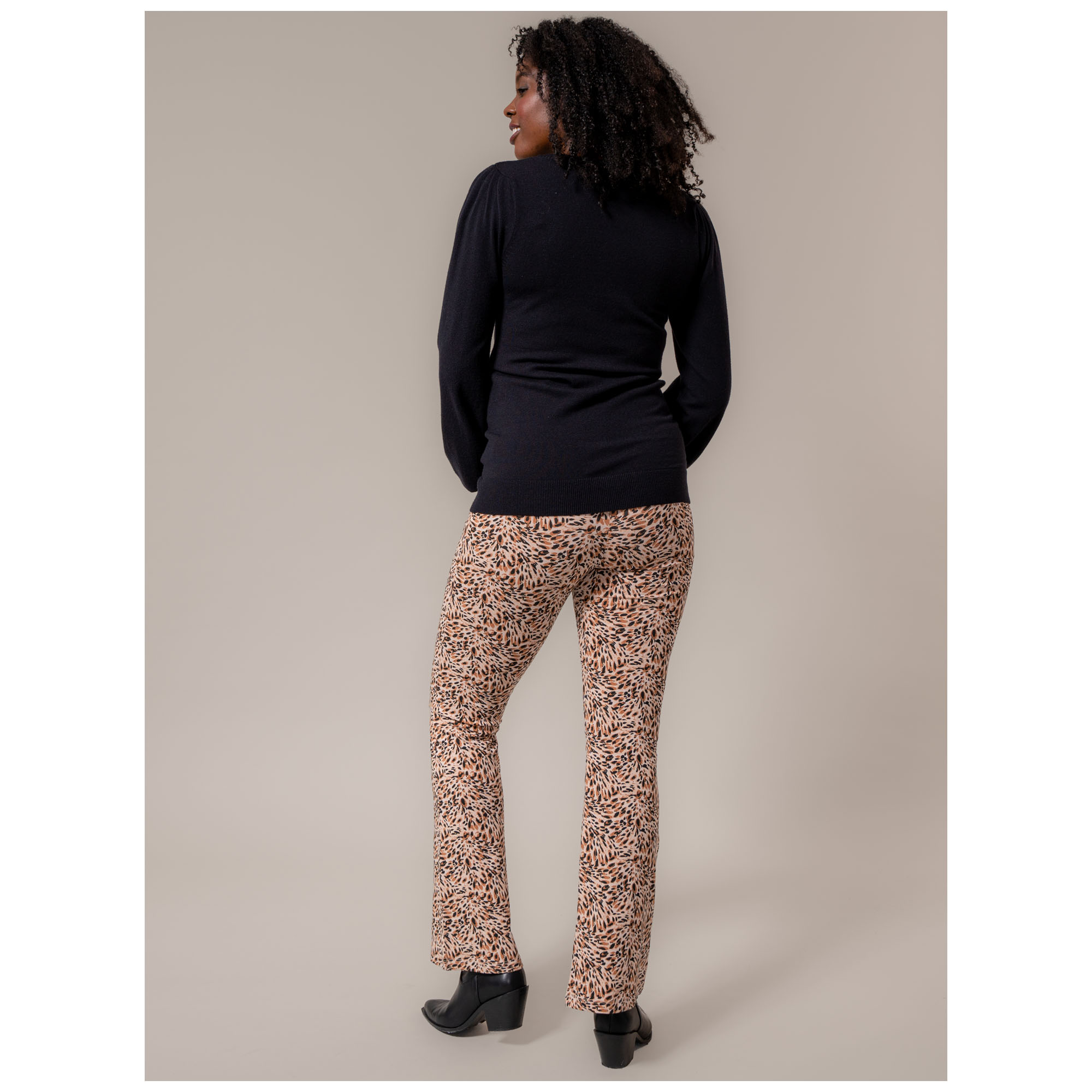 Prénatal zwangerschapsbroek lang dierenprint beige