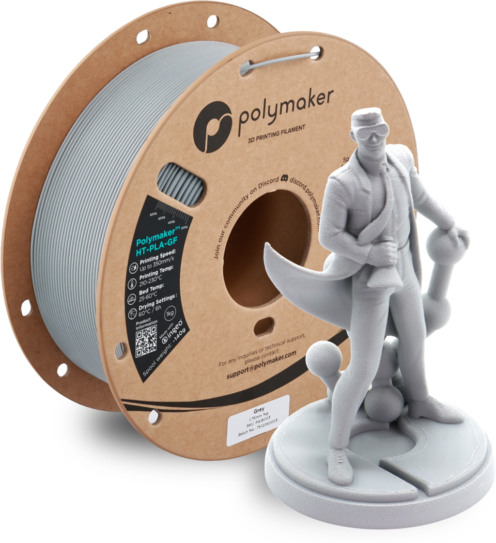 Polymaker  HT-PLA-GF Grey, 1,75 mm / 1000 g    Hitzestabiles & temperaturbeständiges Hochleistungs-PLA für anspruchsvolle Anwendungen in Grey