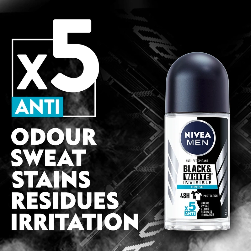 Nivea Black & White Invisible Fresh Male Roll-On 50 ml