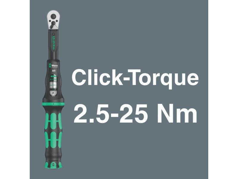 Wera Werkzeugset Bicycle Set Torque 1 Click-Torque A5 in textiler Box mit Nüssen