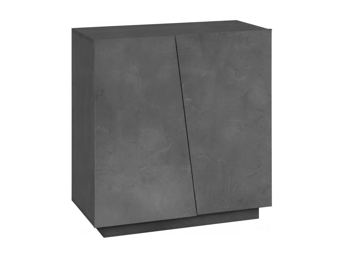 Étagère à chaussures Dfogl, Armoire polyvalente avec 2 portes, Étagère à chaussures d'entrée, 100% Made in Italy, 80x38h86 cm, Ardoise