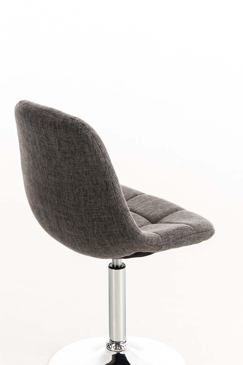 CLP Lounger EMIL mit Stoffbezug, Esszimmerstuhl mit gestepptem Sitz, Drehstuhl mit Trompetenfuß in Chromoptik,