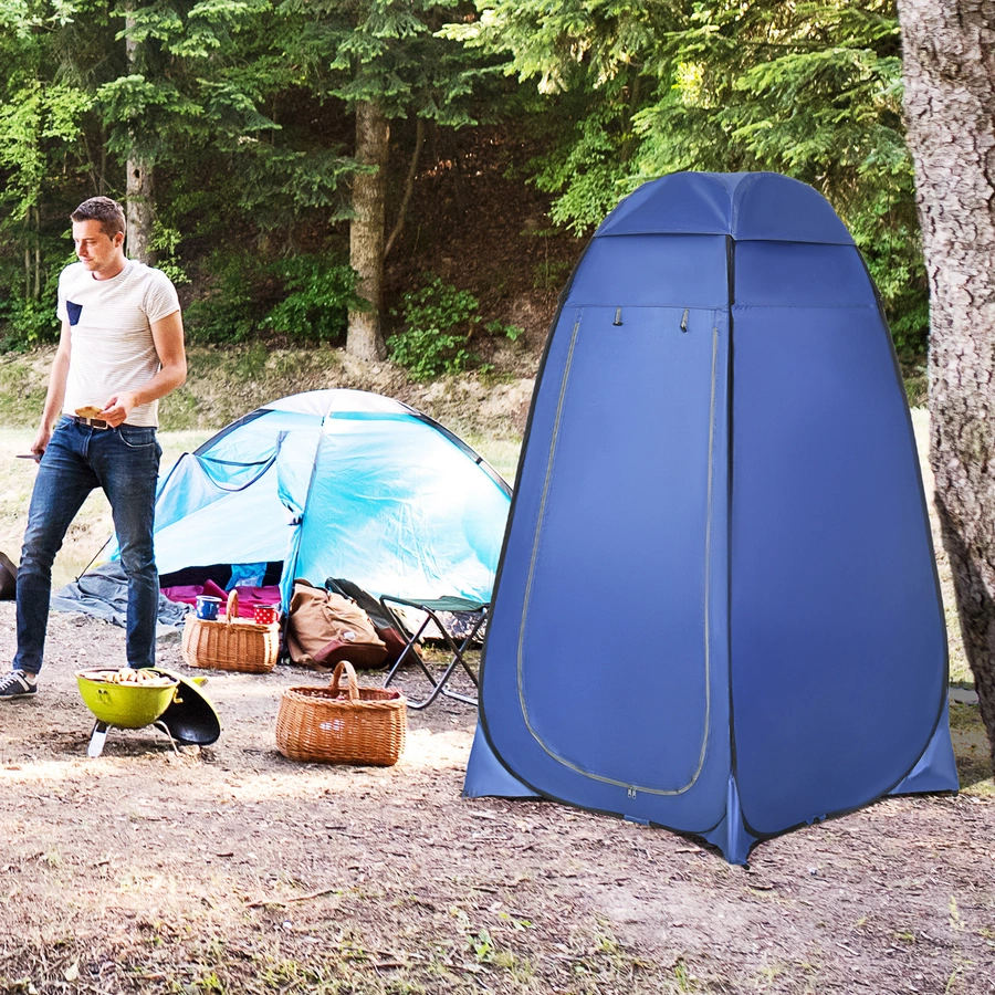 Outsunny Pop-Up Duschzelt mit Innentasche dunkelblau