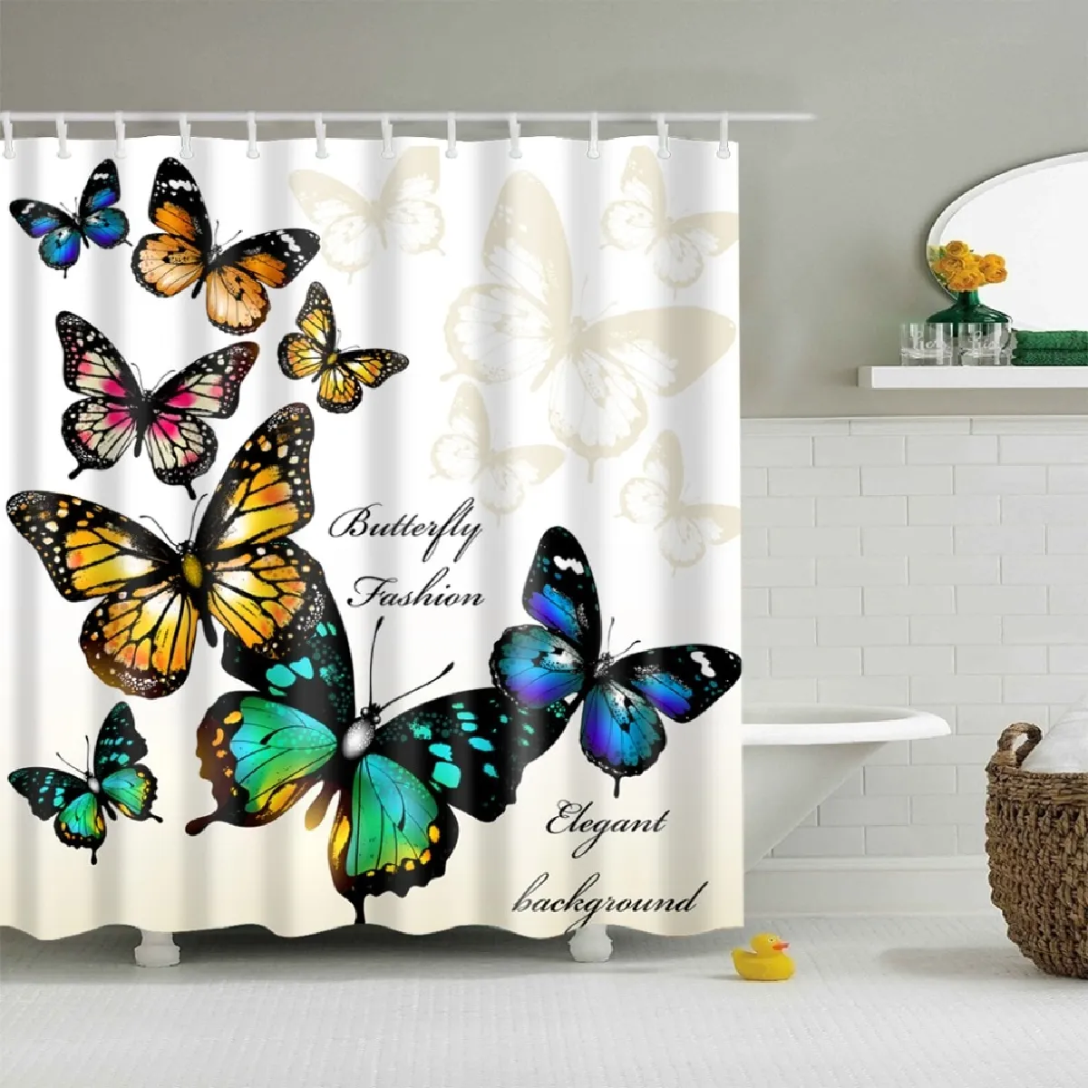 Universal Rideau de douche Paon Papillon