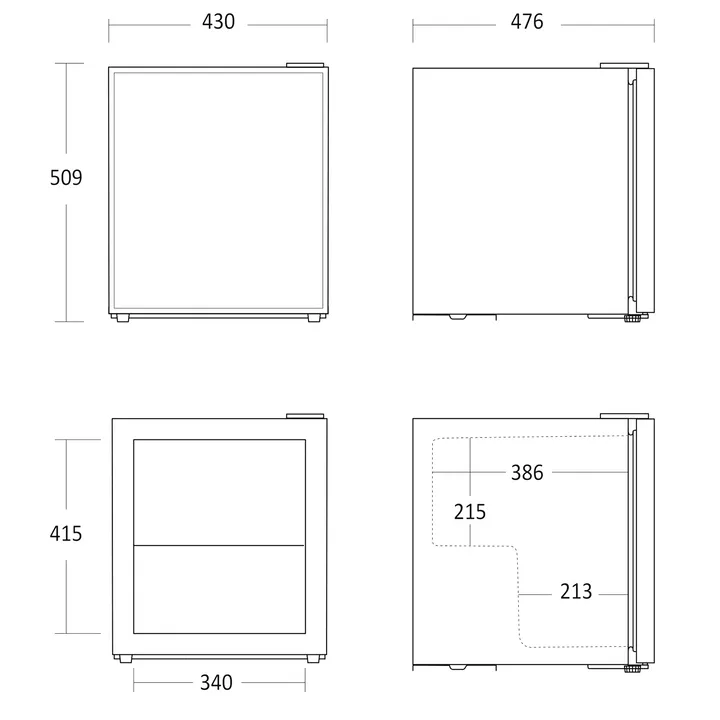 Scandomestic Compact Cube - Køleskab - bredde: 43 cm - dybde: 47.5 cm - højde: 51 cm - 48 liter
