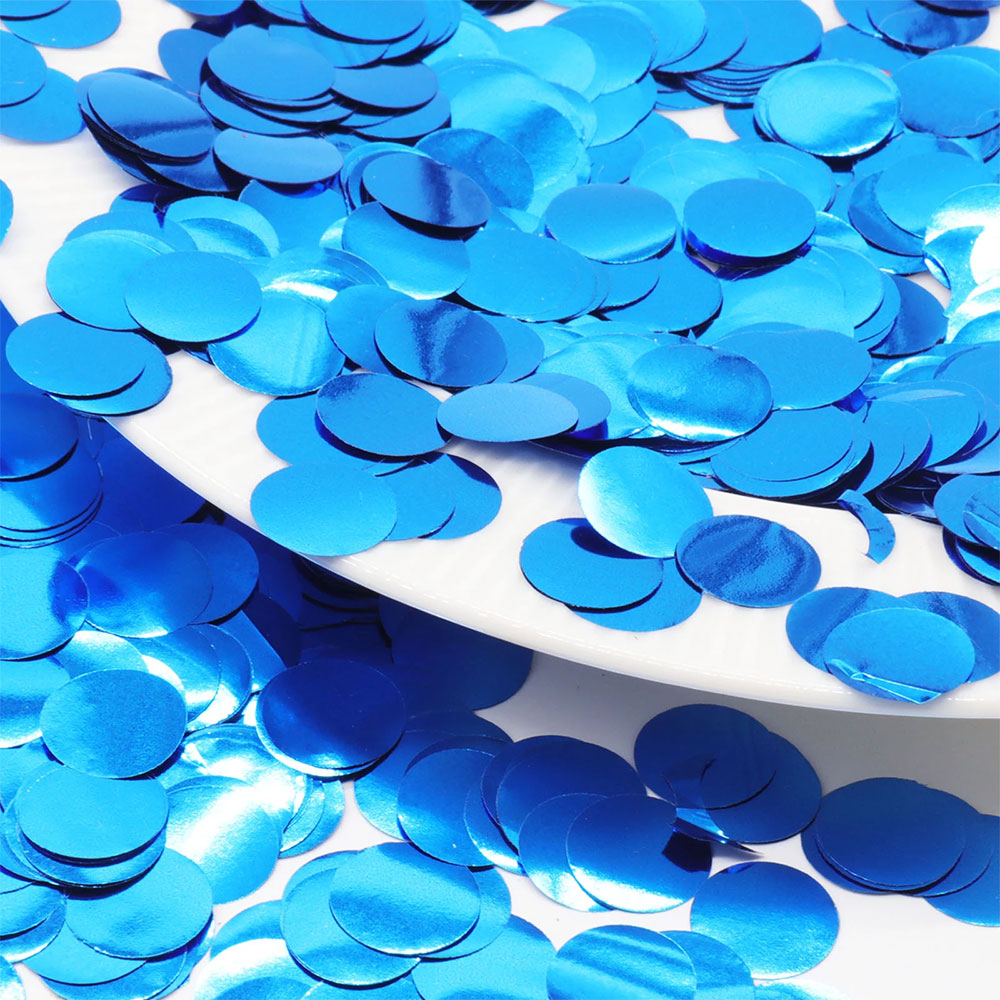 (10g) Ø15mm Konfetti Party Dekoration Runde Streukonfetti Tischdekoration Metallic - Blau