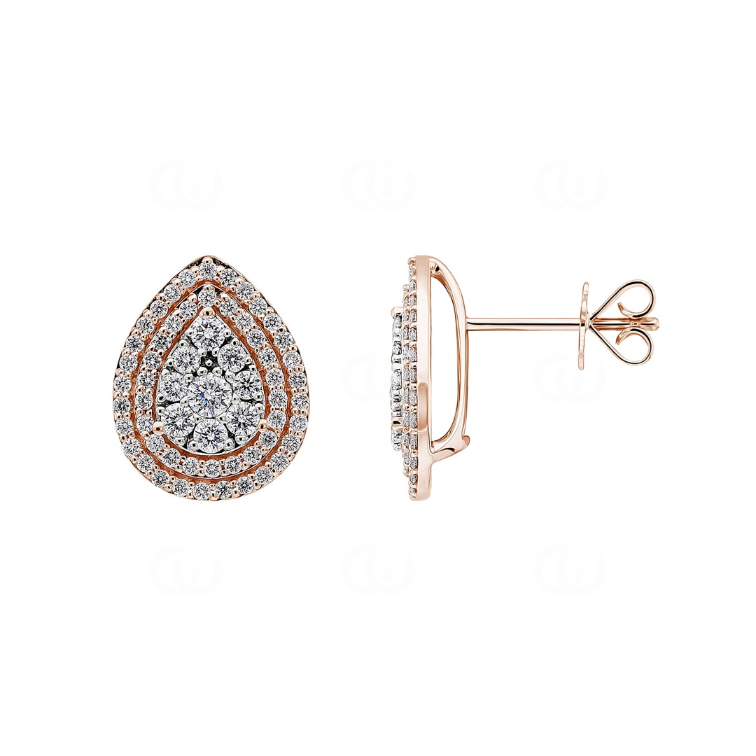 Ohrstecker 750/18 K Roségold mit Diamanten 1.00 ct H/si by CHRISTIAN