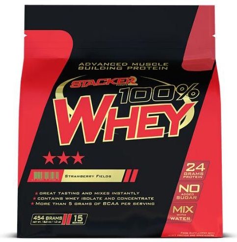 Stacker 2 - 100% Whey Protein - Strawberry - 454 Gram