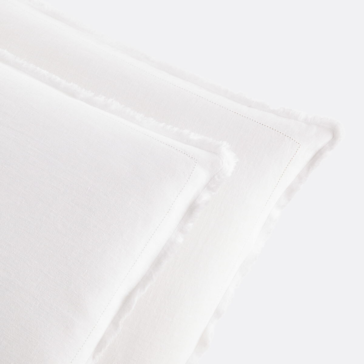 LA REDOUTE INTERIEURS<br>Fronha de linho lavado, ponto escada, Linot