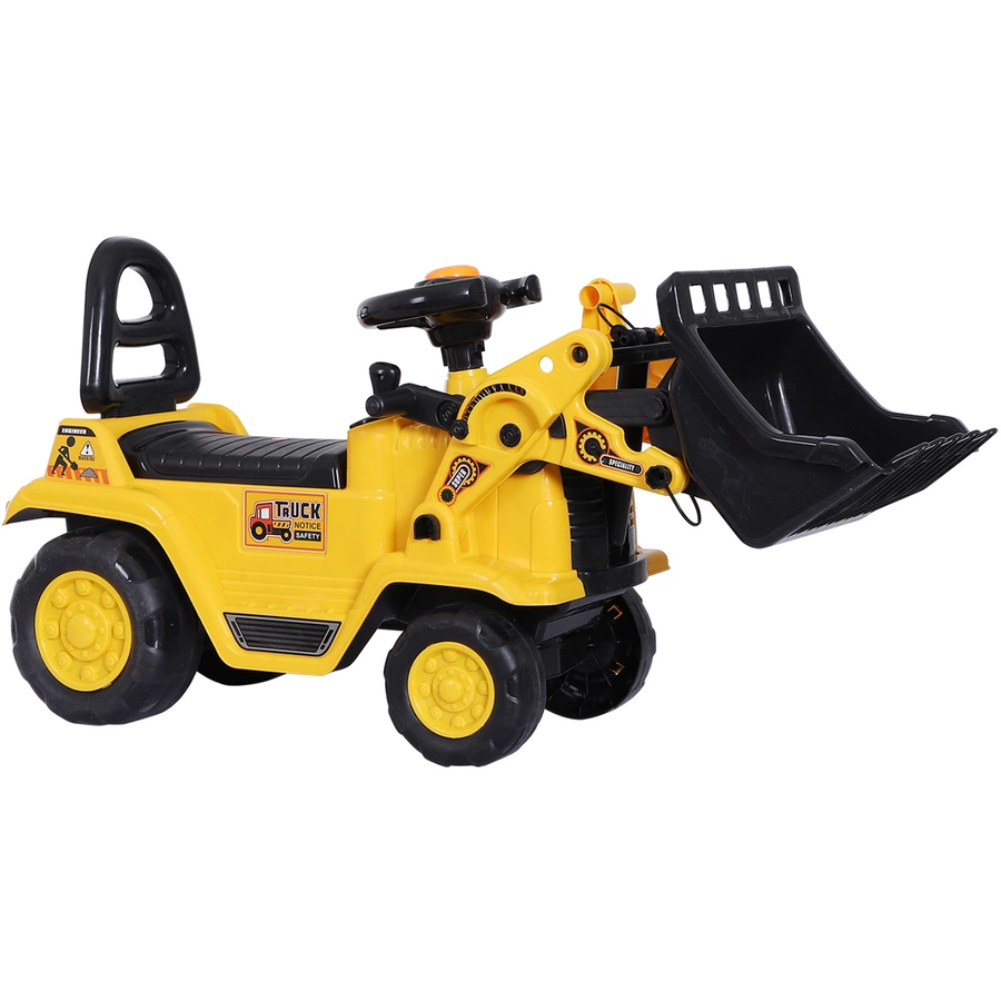 HOMCOM Trettraktor mit Stauraum gelb