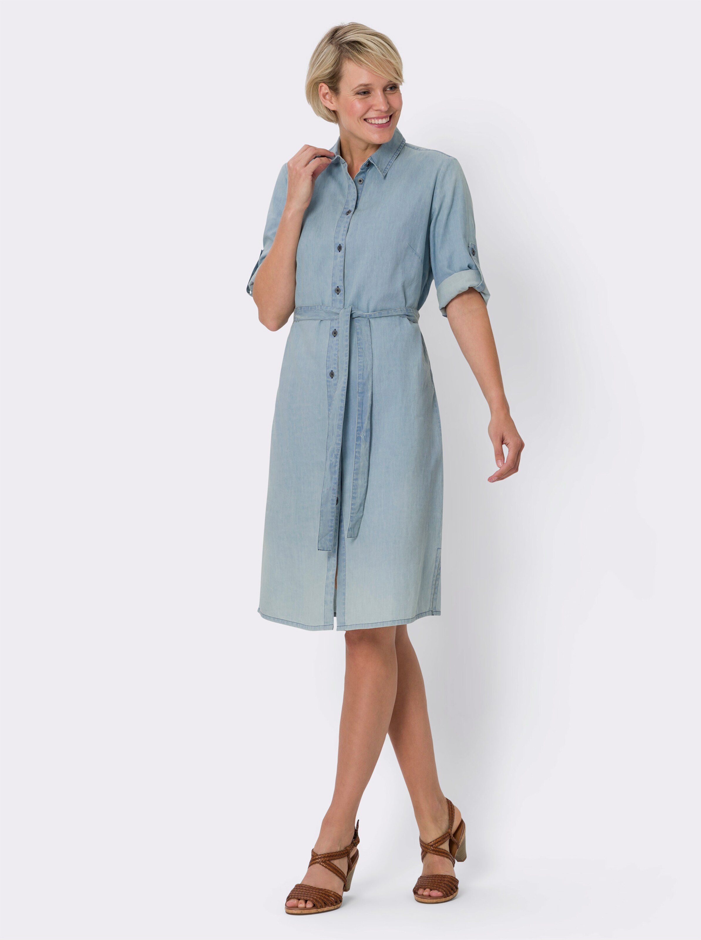 Hemdblusenkleid in Jeans-Optik