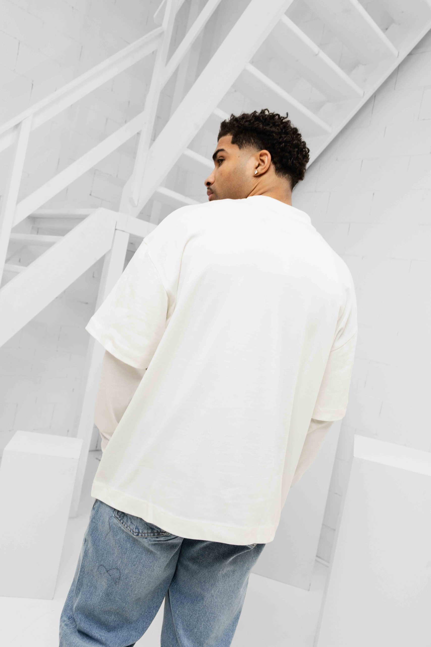 Croyez Bouclier Longsleeve Heren Gebroken Wit