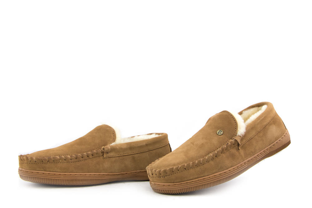Warmbat Pantoffels Grizzly Cognac Suede