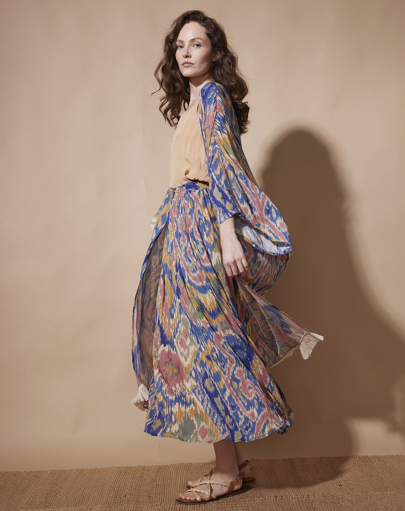 Louizon Kimono Jemima imprimé bleu