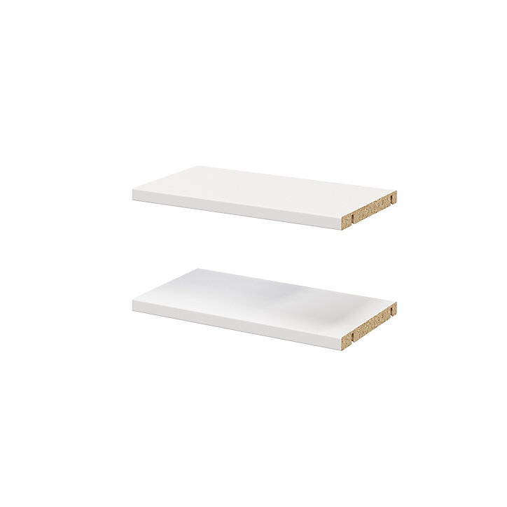 2 tablettes blanches GoodHome Atomia L. 33,9 x P. 18,2 cm