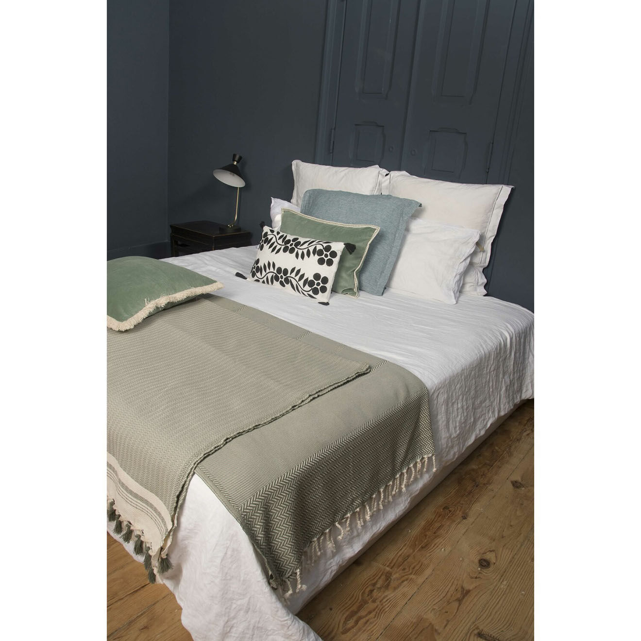 Febronie Plaid coton Oslo olive