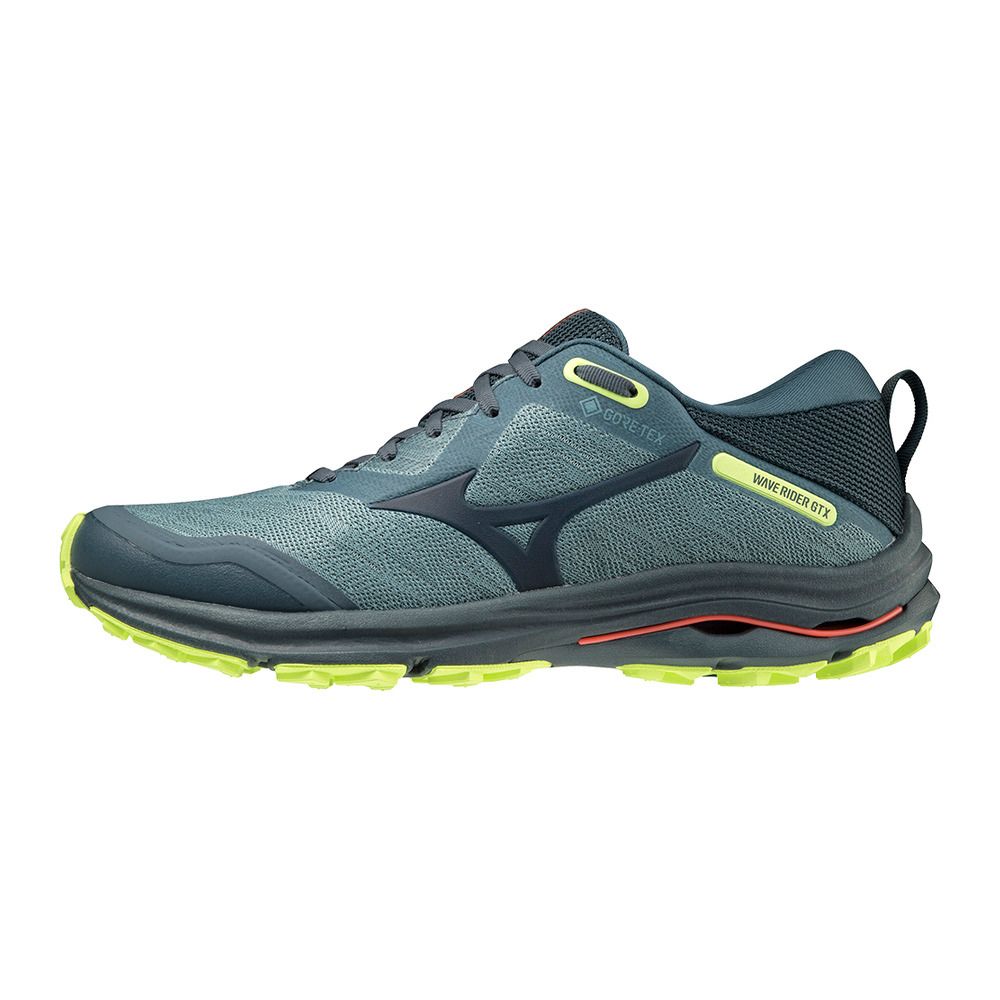Mizuno WAVE RIDER GTX - Chaussures trail Homme orionb/orionb/neolime