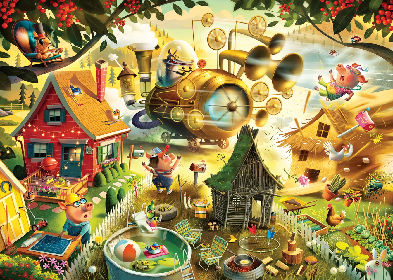 Ravensburger - Puslespil Look Out Little Pigs 1000 brikker
