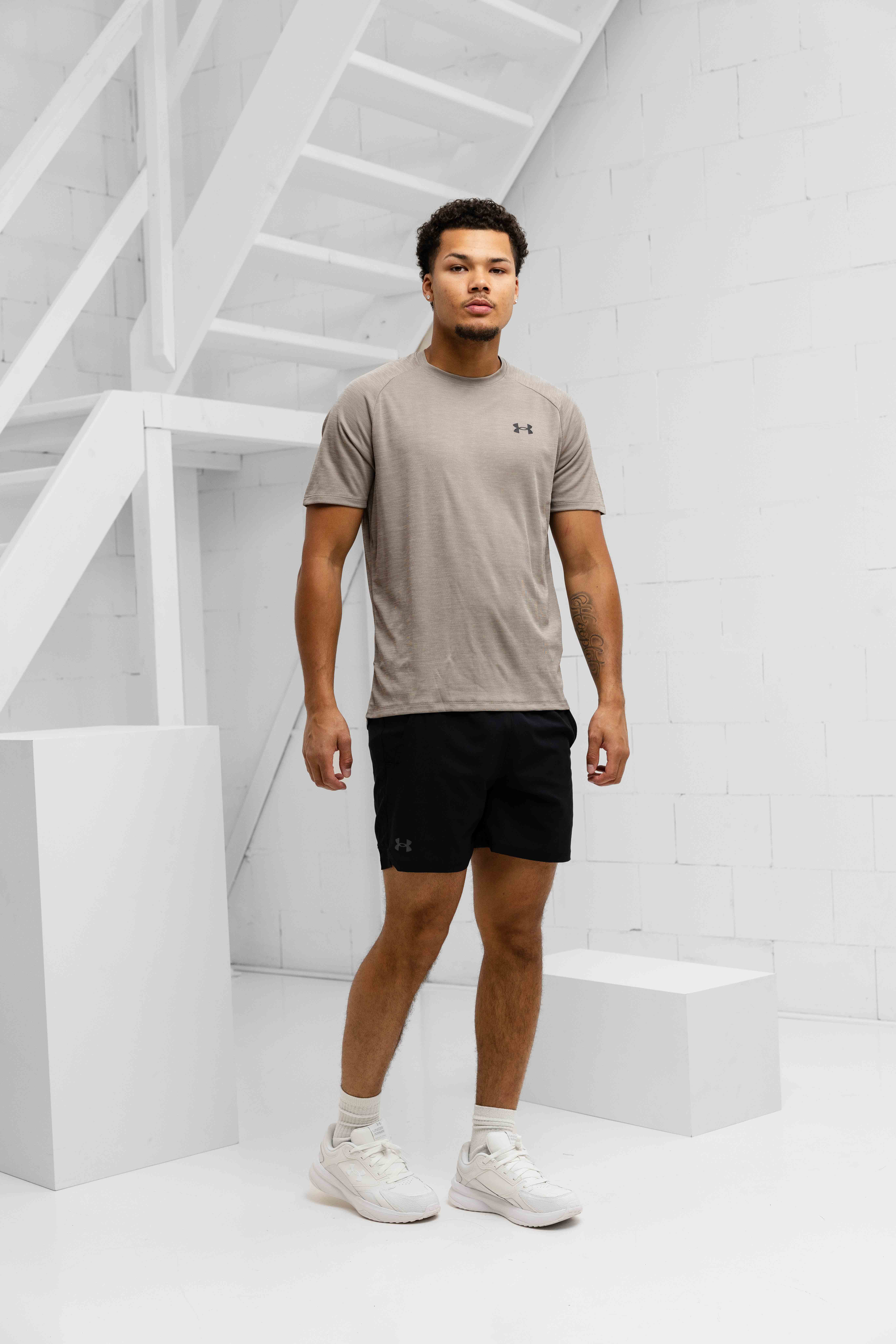 Under Armour Tech Textured T-Shirt Heren Bruin