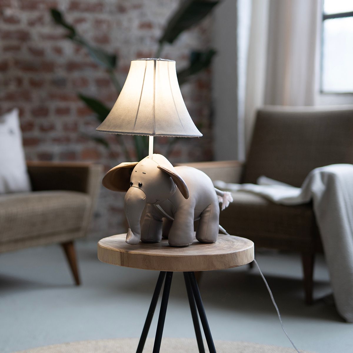 Kinder tafellamp olifant grijs - Bobby