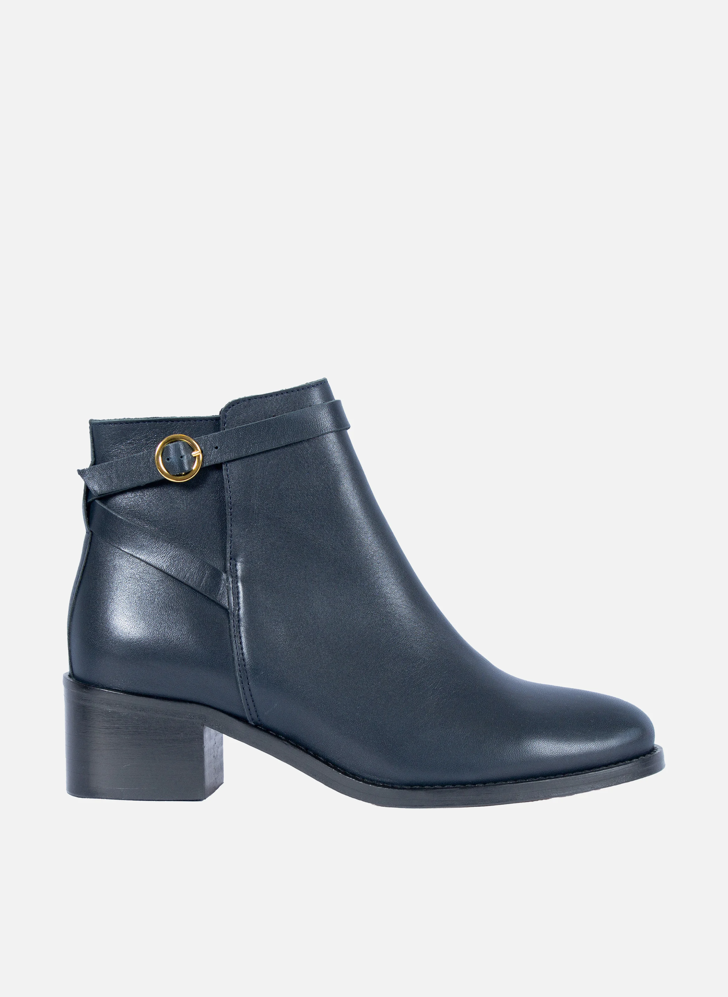 Bottines cavalières cuir lisse | Bleu