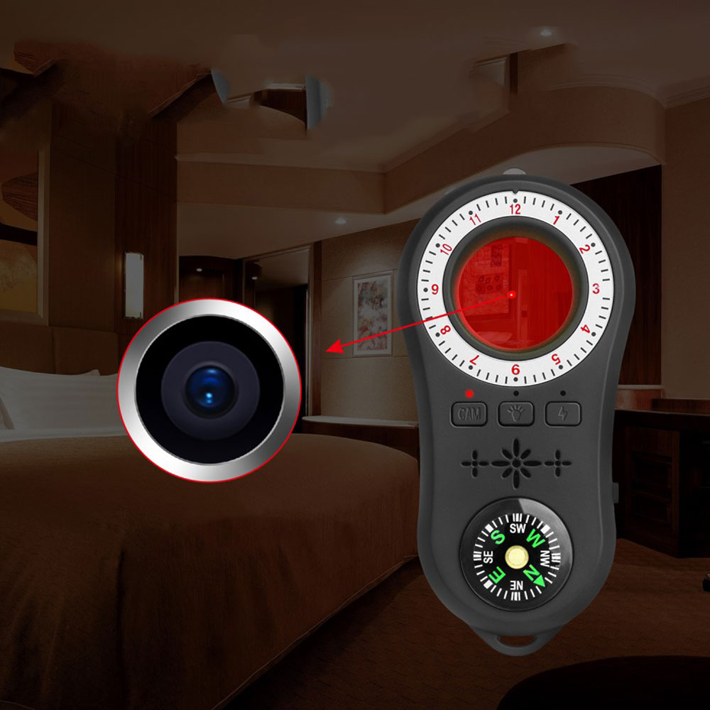 Kamera Detektor Spycam Finder zur Erkennung von Funkwellen / Magnetfeldern - Schwarz