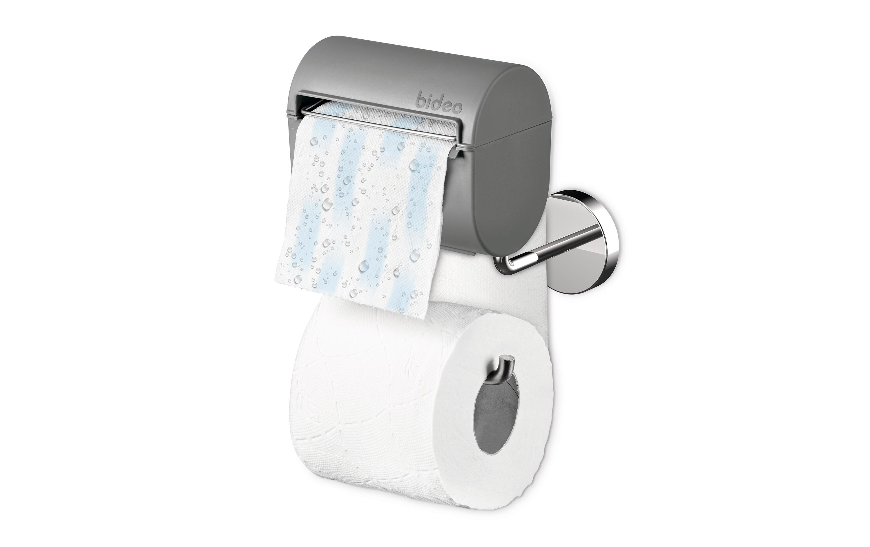 Toilettenpapierhalterung mit Befeuchter GrauFeuchtes Toilettenpapier selbst gemacht