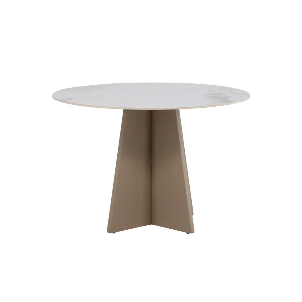 Eettafel Rond - Beige Steen - 110x110x75cm - Bootcut