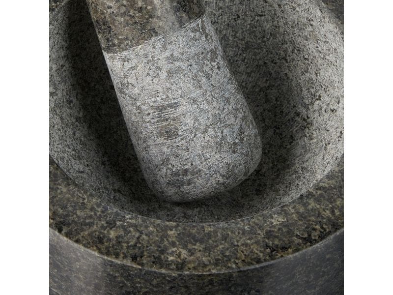relaxdays Mörser mit Stössel 16 cm, Granit Polierter Gewürzmörser und Stössel