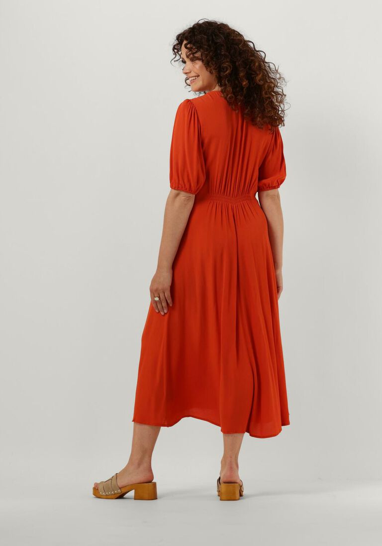 MODSTR\u00D6M oranje modstr&ouml;m midi jurk ravenmd long dress