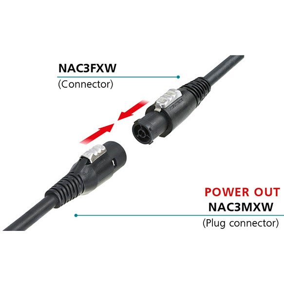 Neutrik NKPF-M-A Power Cord 3x1.5mm2 powerCON NAC3FXW / NAC3MXW 10m