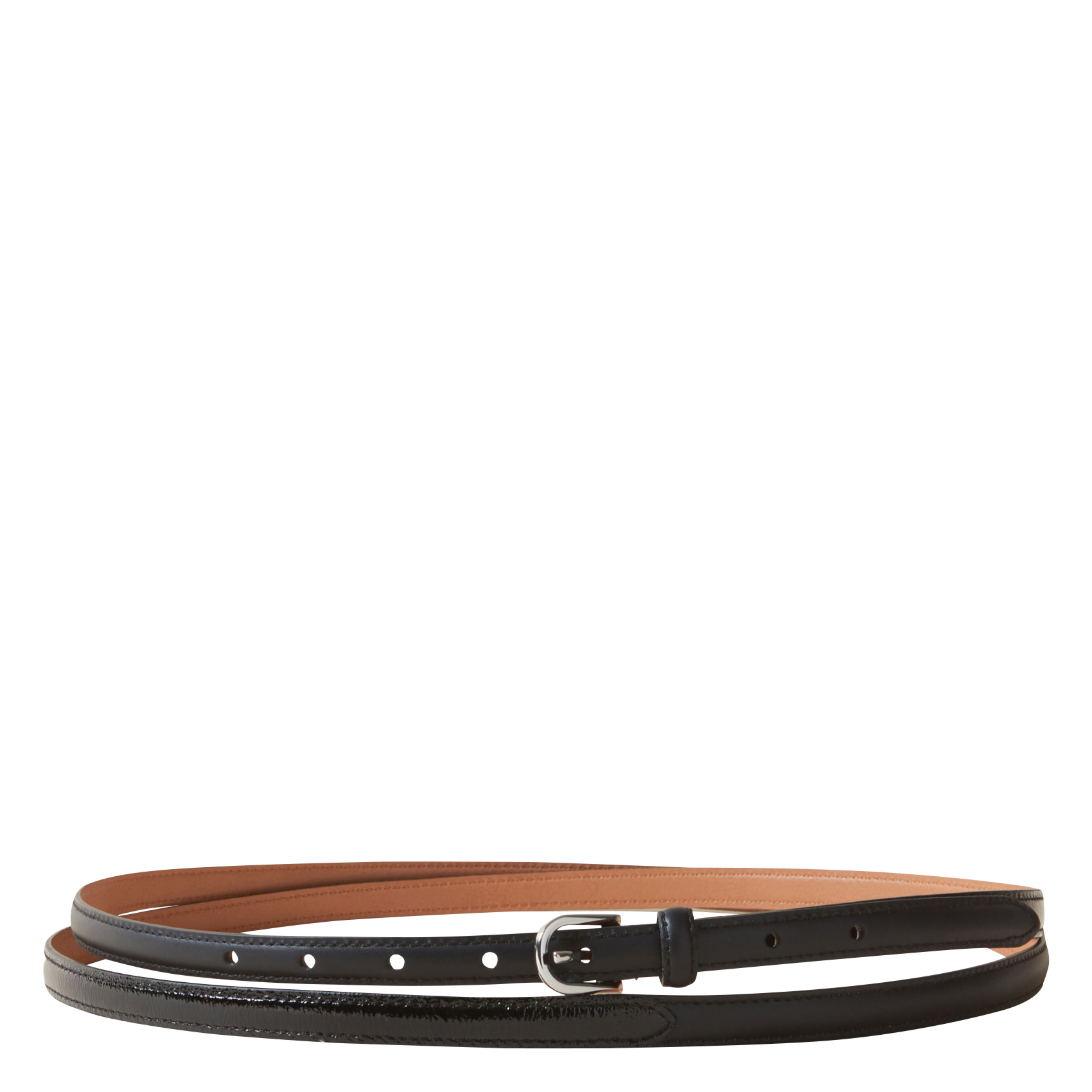 Ceinture fine en cuir | Noir