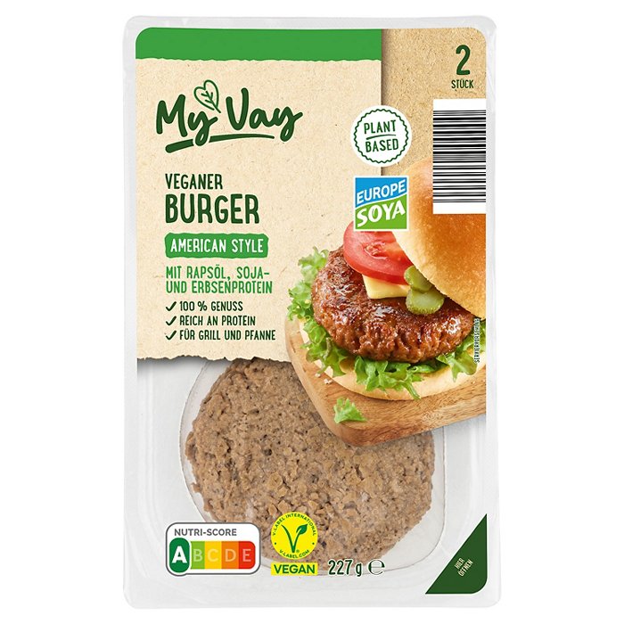 MY VAY Veganes Burger Sortiment 227 g, American Burger