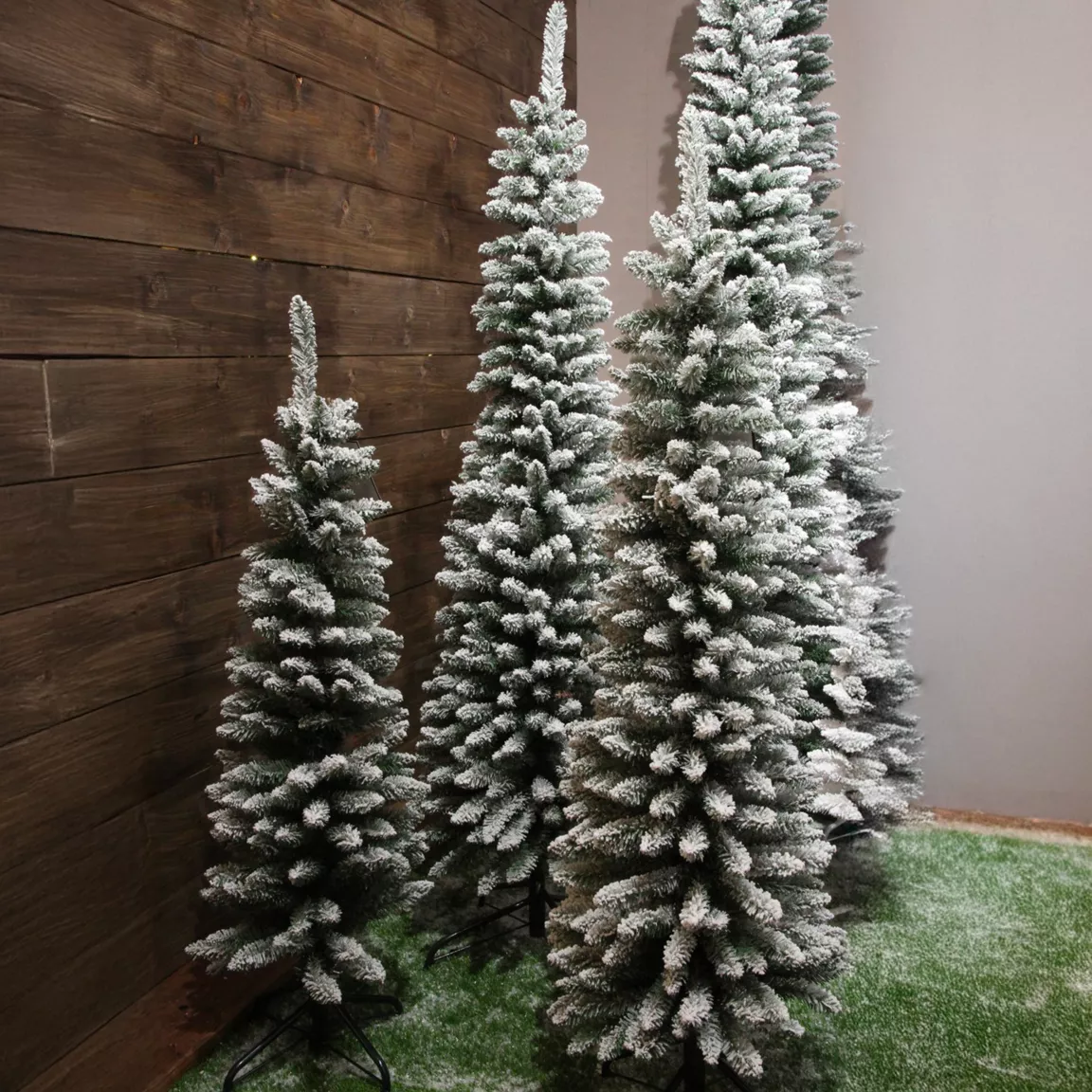 Sapin artificiel de Noël Narrow H180 cm Vert enneigé